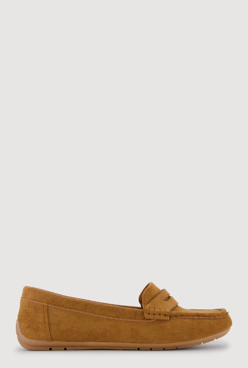Faux Suede Penny Loafers