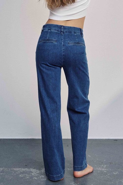 NUAMBER LONG - Medium Blue Denim