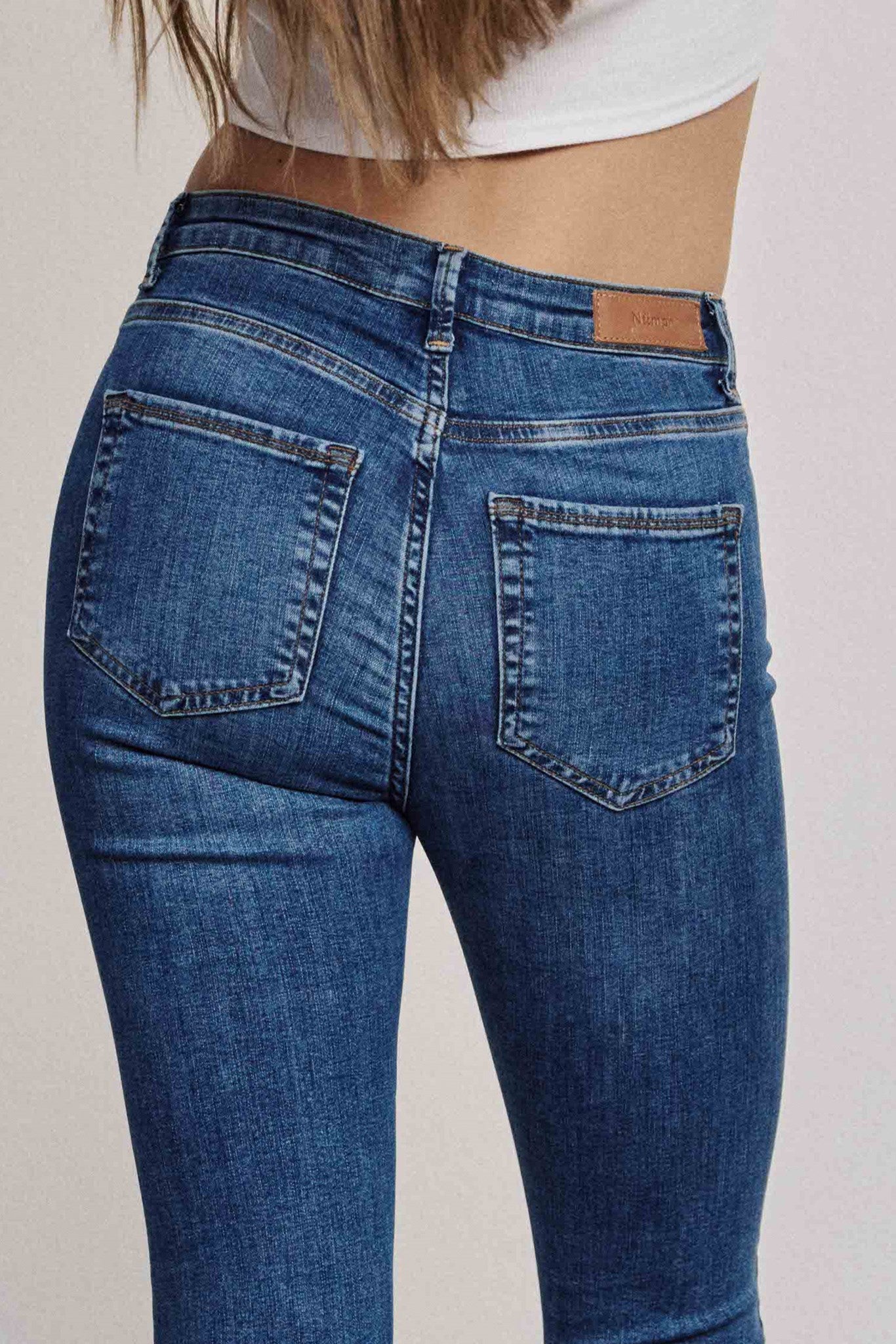 NUSIDNEY CROPPED  BLUE - Medium Blue Denim