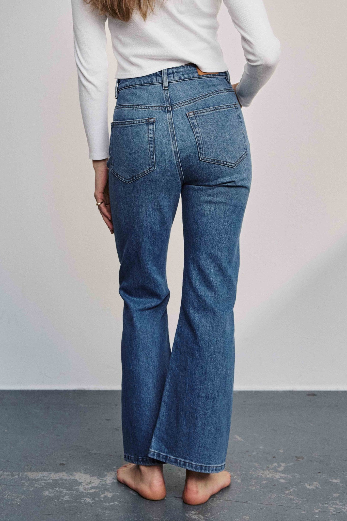 NULONDON JEANS SHORT - Med. Blue Washed Denim