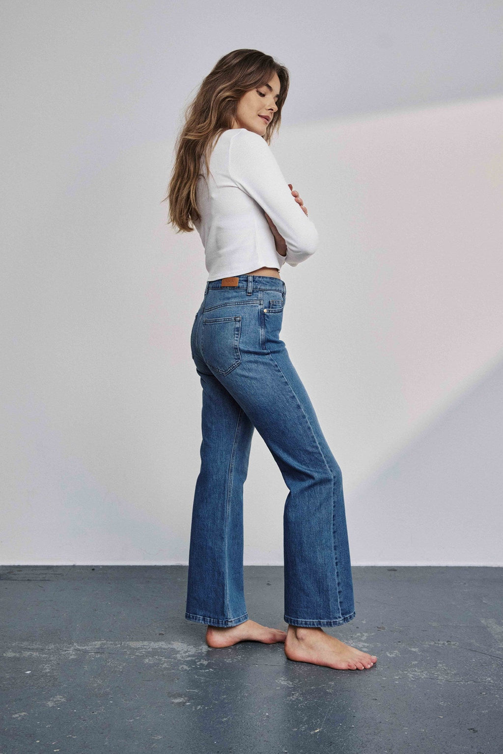 NULONDON JEANS SHORT - Med. Blue Washed Denim