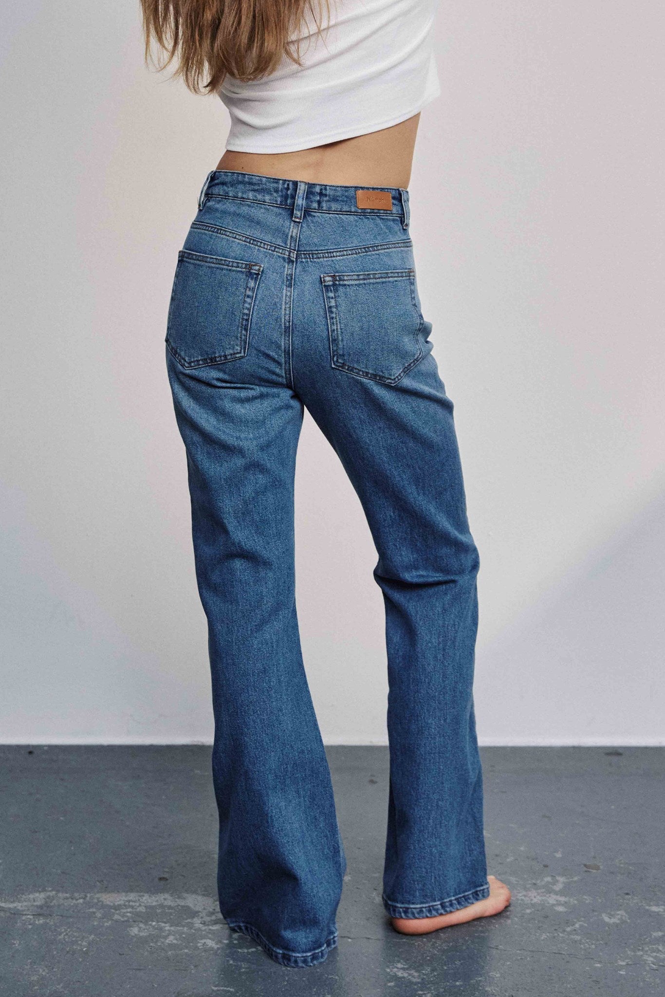 NULONDON JEANS LONG - Med. Blue Washed Denim
