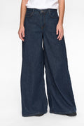 NUVENICE - HR EXTRA WIDE JEANS - Dark Blue Denim 1