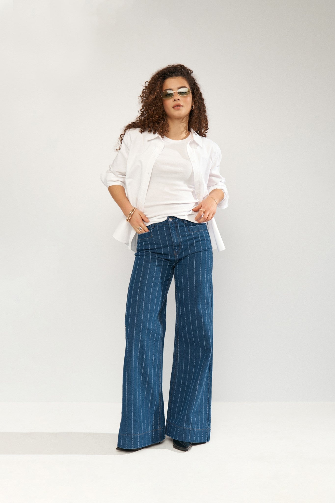 NUATLANTA HIGH RISE JEANS - Medium Blue Denim