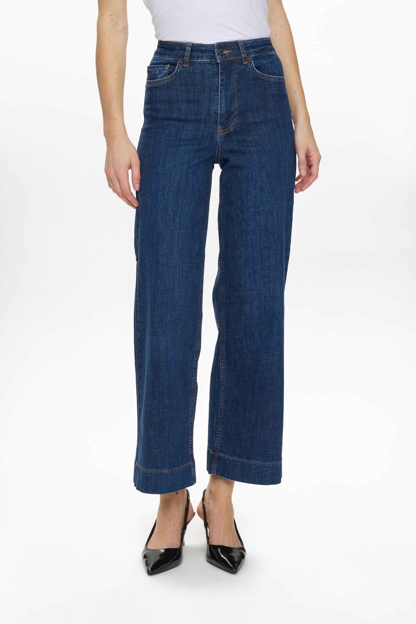 NUPARIS HR WIDE JEANS - P3012 - Dark Blue Denim