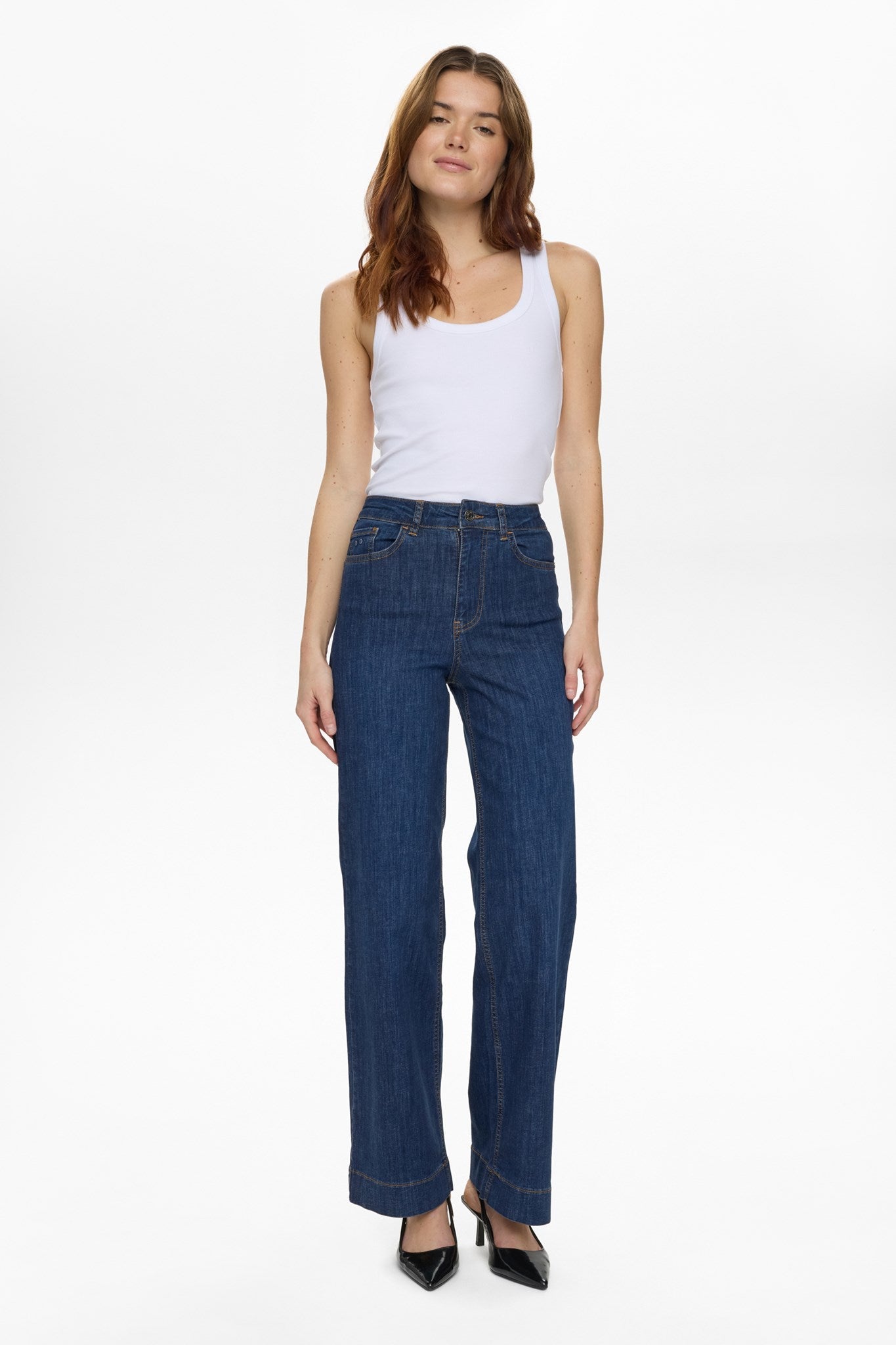NUPARIS HR WIDE JEANS - P3012 - Dark Blue Denim