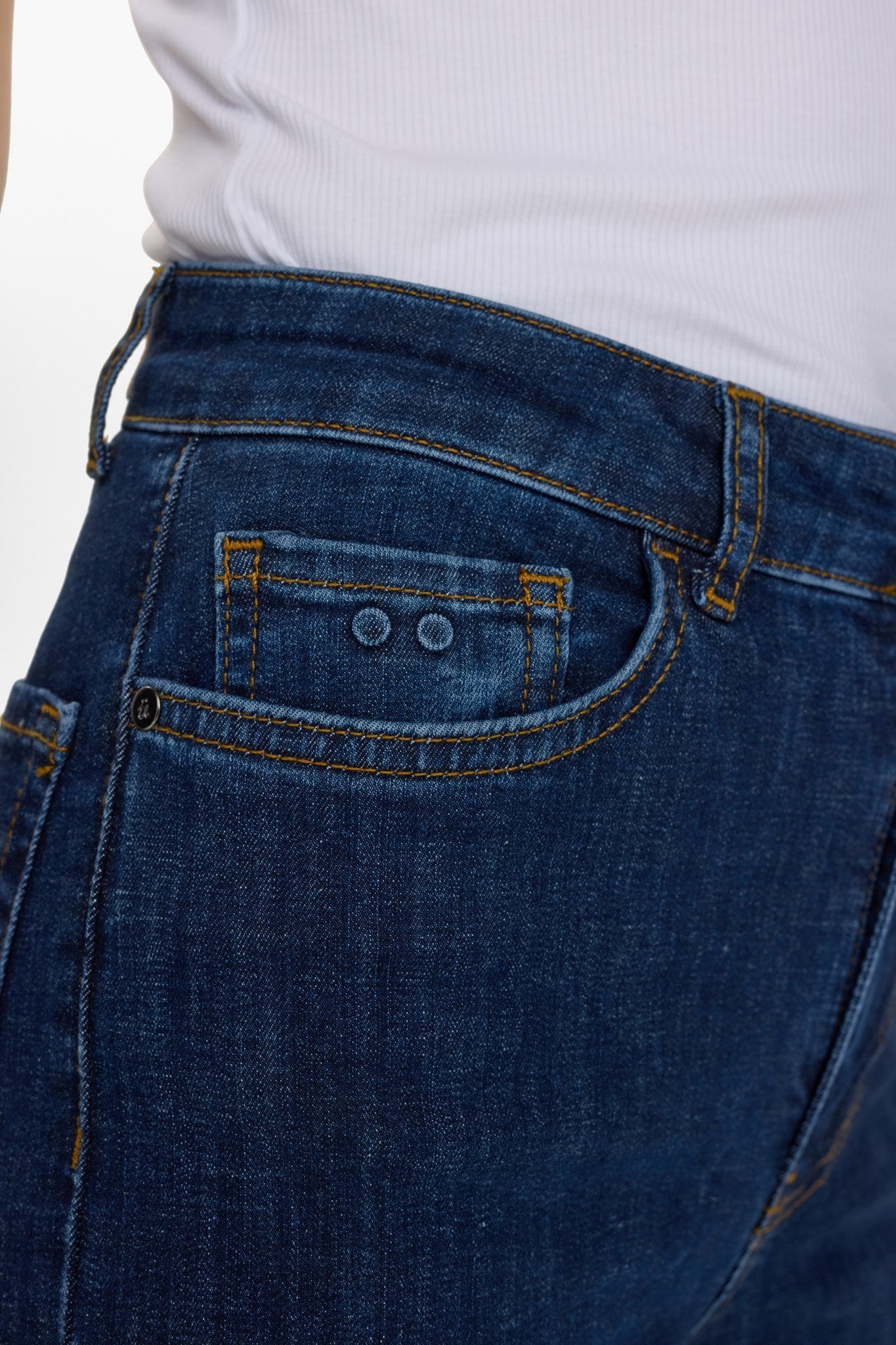 NUPARIS HR WIDE JEANS - P3012 - Dark Blue Denim