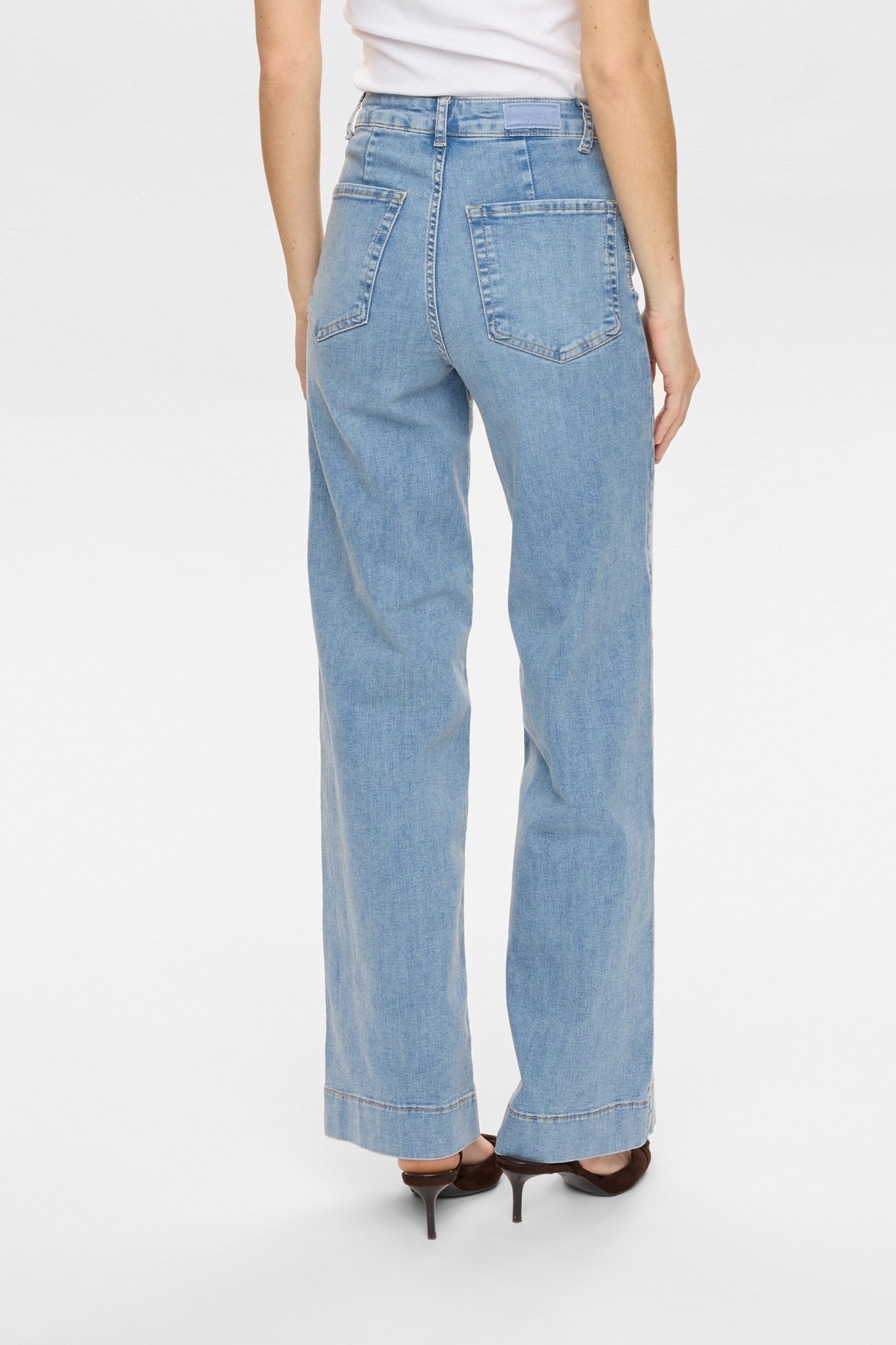 NUPARIS HR WIDE JEANS - P3019 - Light B. Stonewash Denim