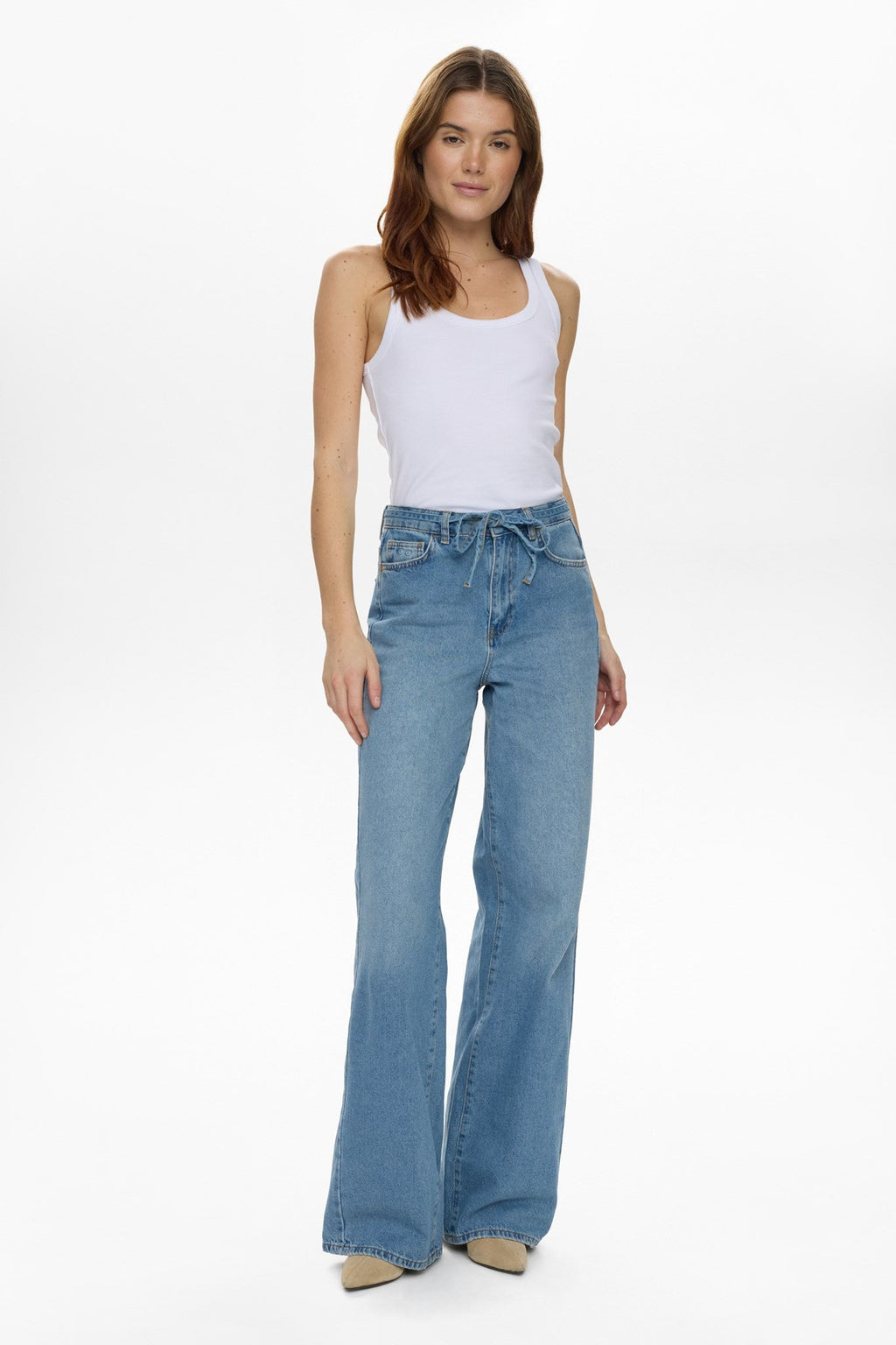 NUBROOKLYN HR WIDE JEANS - P3010 - Light Blue Denim