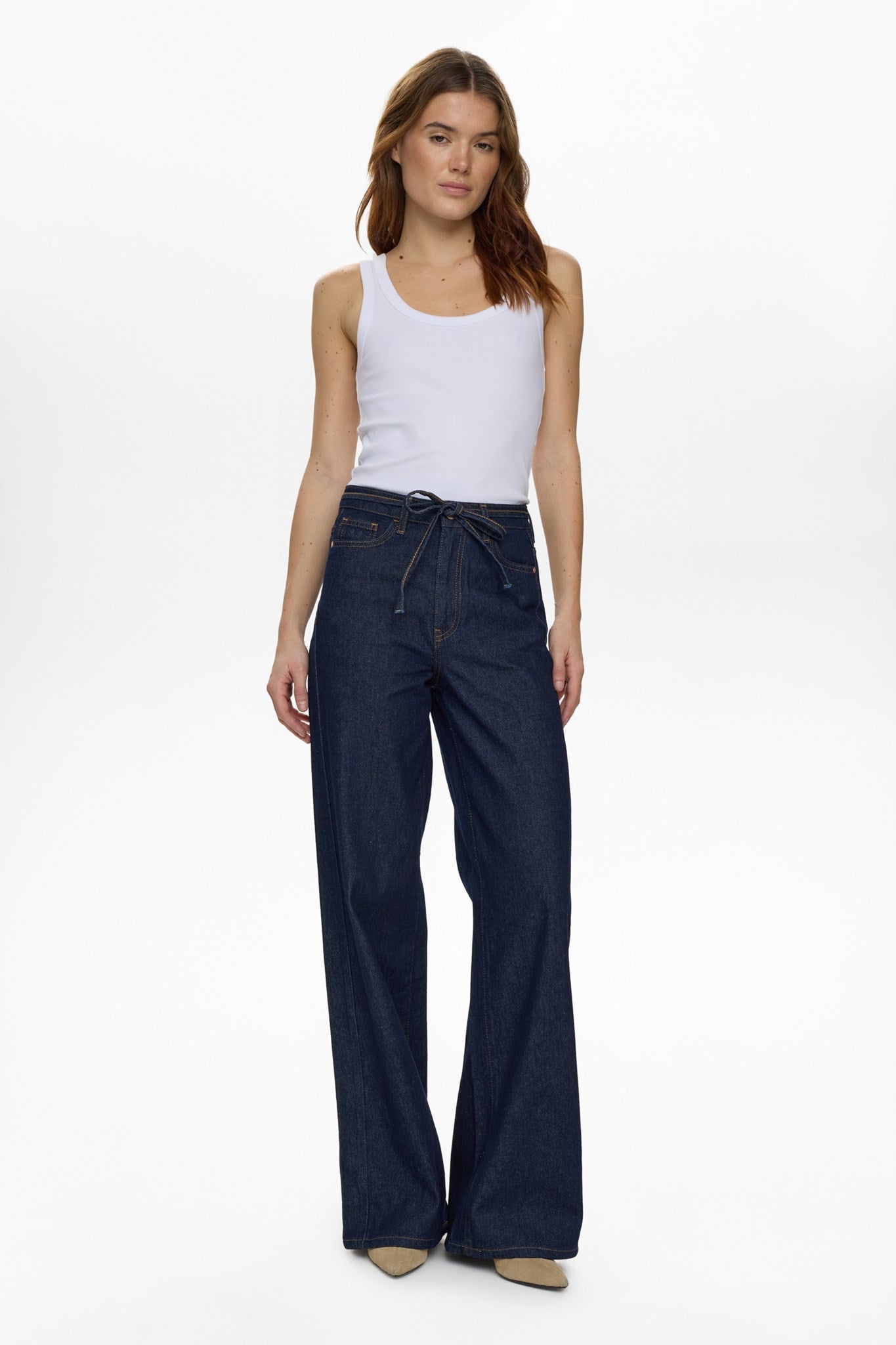 NUBROOKLYN HR WIDE JEANS - P3012 - Dark Blue Denim
