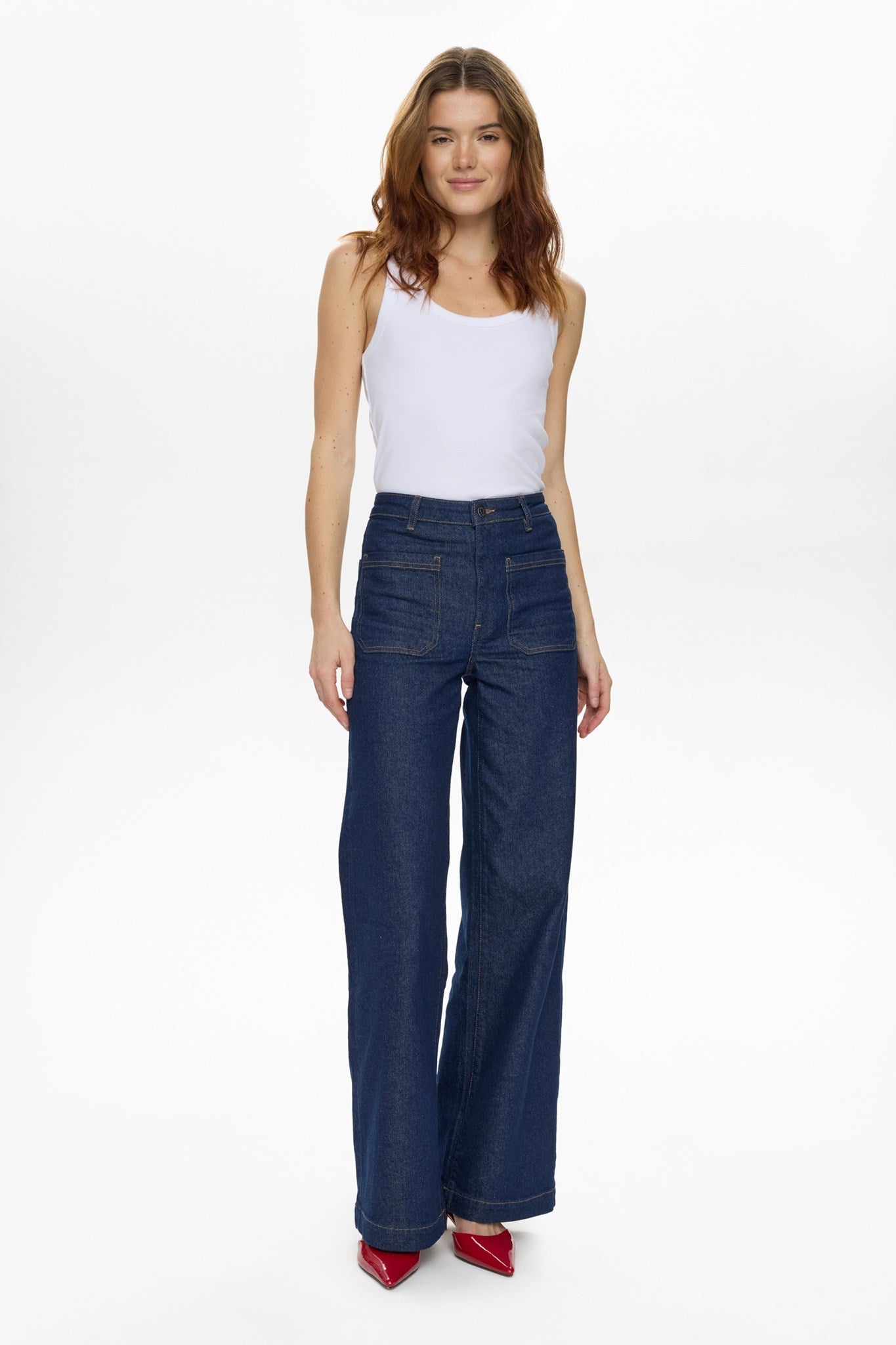 NUMILTON HR WIDE JEANS S3012 - Dark Blue Denim