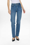 NUOSLO HR STRAIGHT JEANS - S3013 - Medium Blue Denim