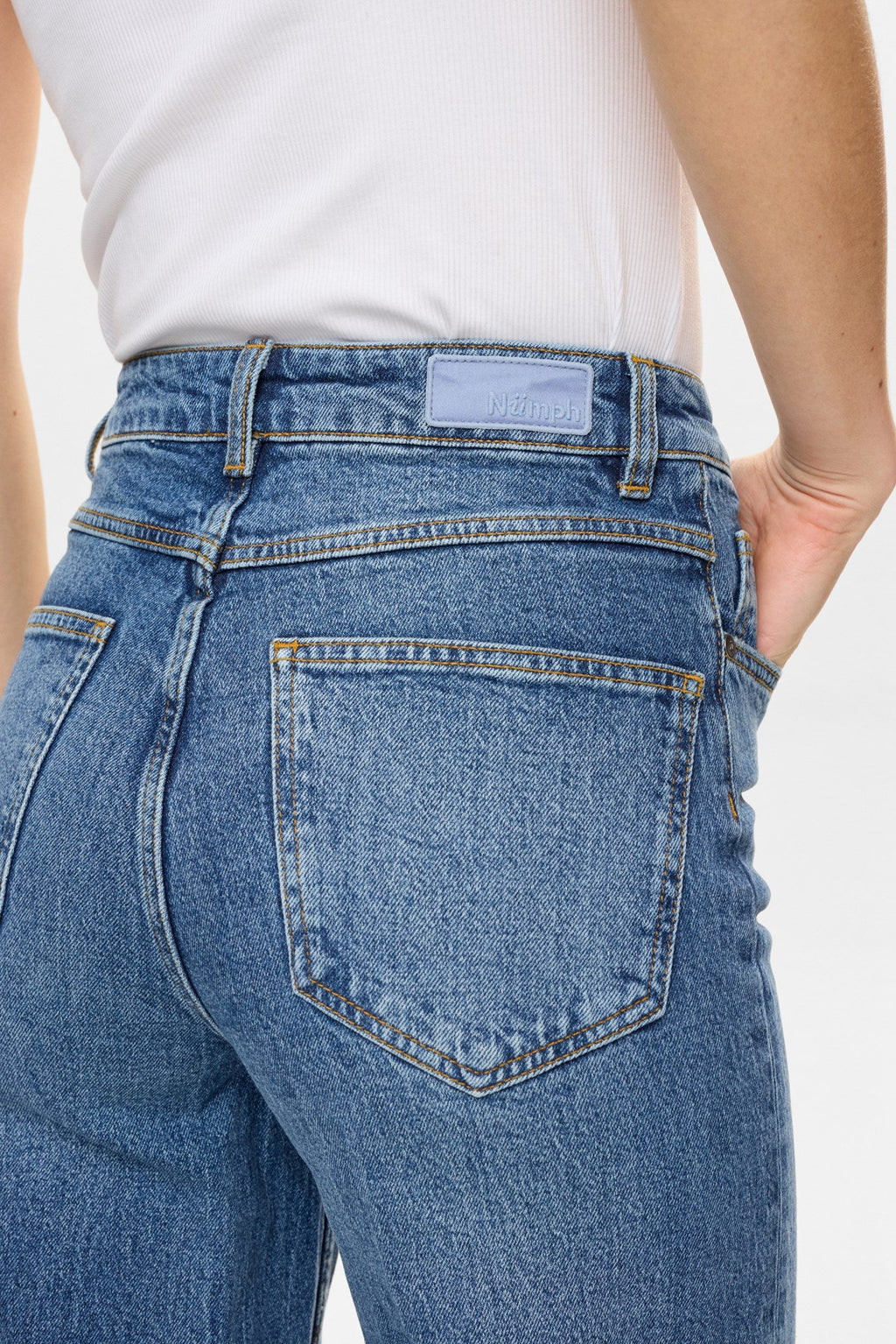NUPISA HR WIDE JEANS - S3013 - Medium Blue Denim