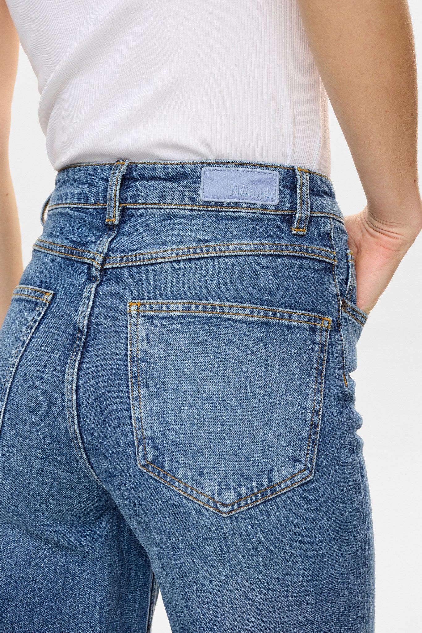 NUPISA HR WIDE JEANS - S3013 - Medium Blue Denim