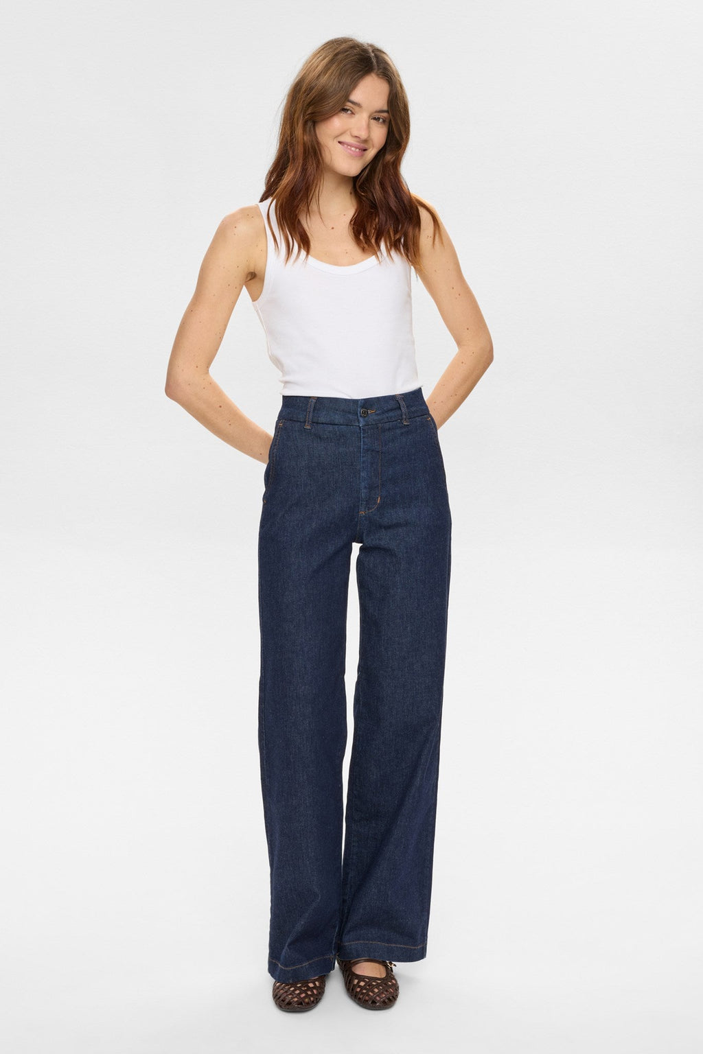 NUAMBER HR WIDE JEANS - R3012 - Dark Blue Denim