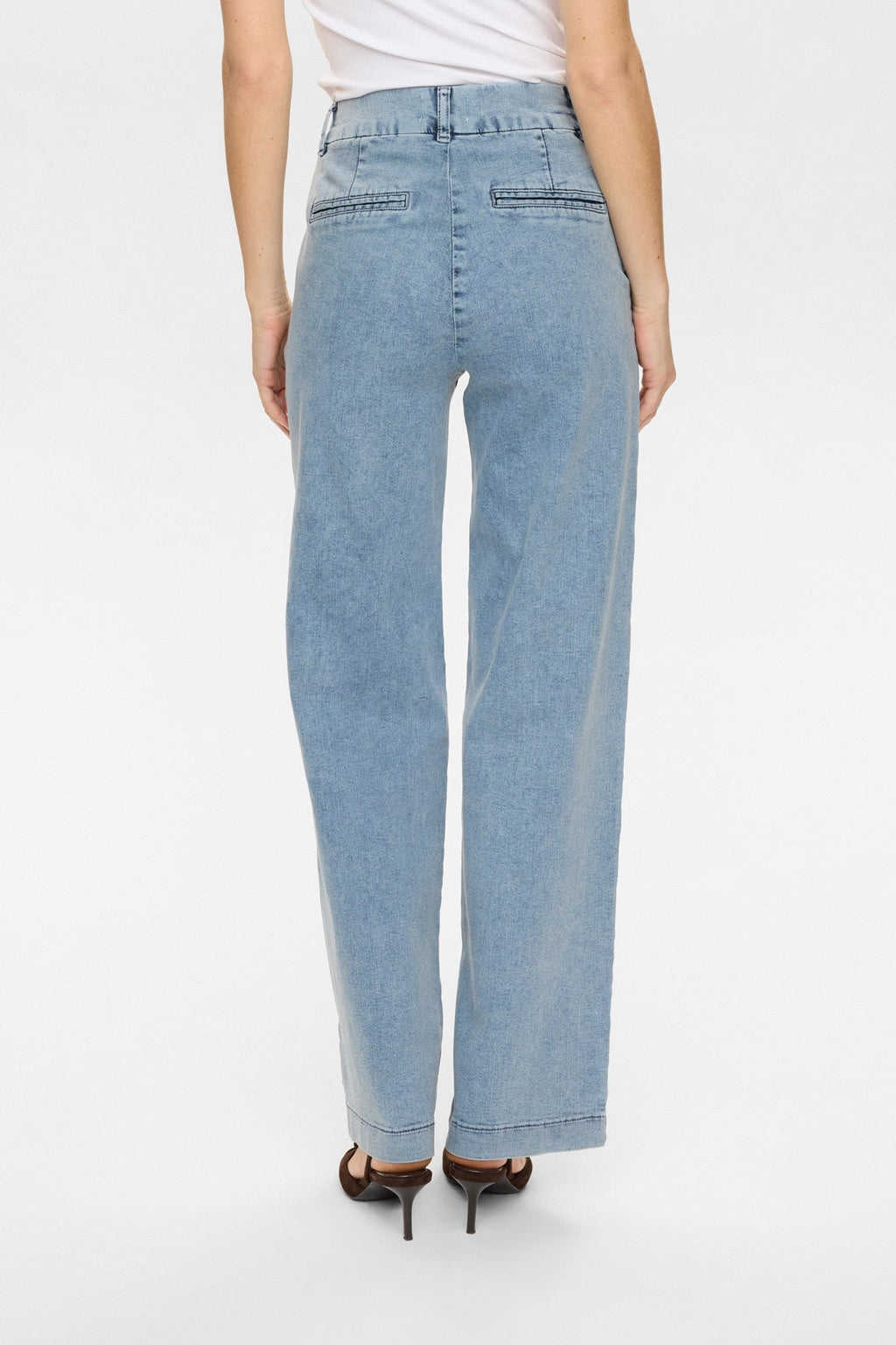 NUAMBER HR WIDE JEANS - R3019 - Light B. Stonewash Denim