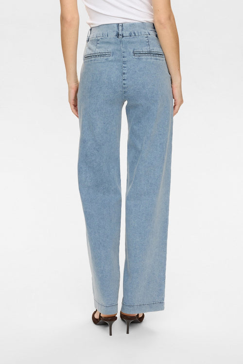 NUAMBER HR WIDE JEANS - R3019 - Light B. Stonewash Denim