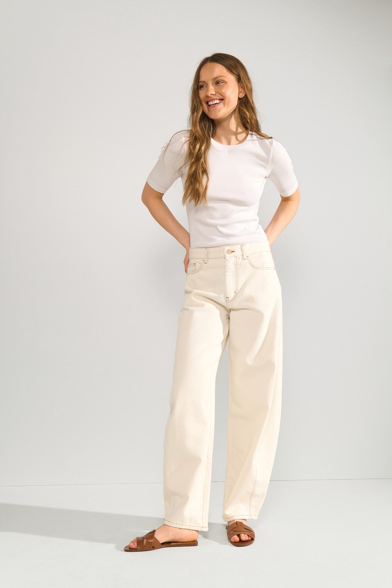 NUAMSTERDAM HR BARREL JEANS P9511 - Nature