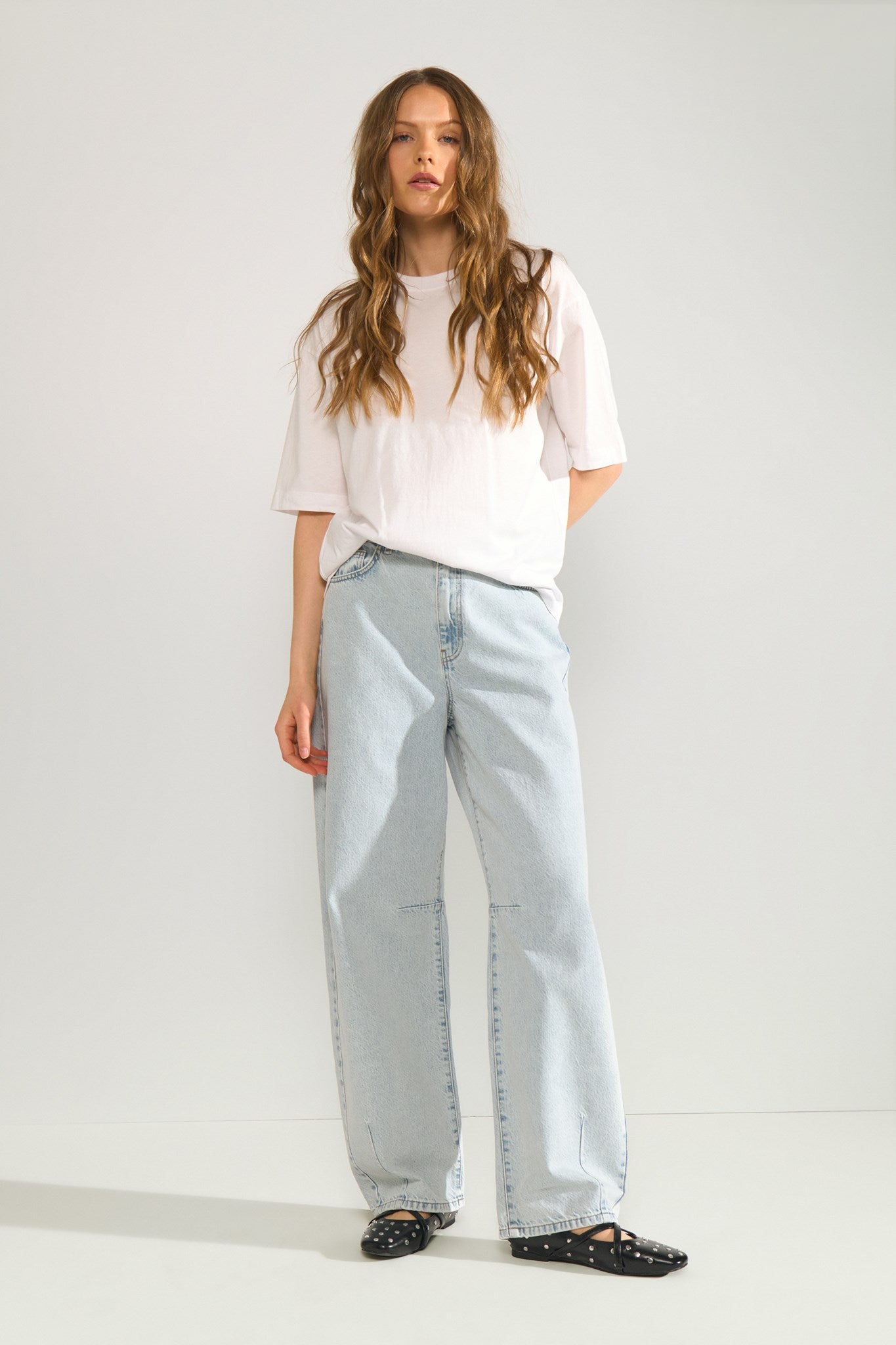 NUSEVILLE MR BARREL JEANS P3145 - Light Blue Bleach